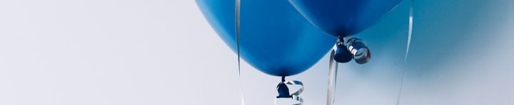Floating Blue Metallic Balloons